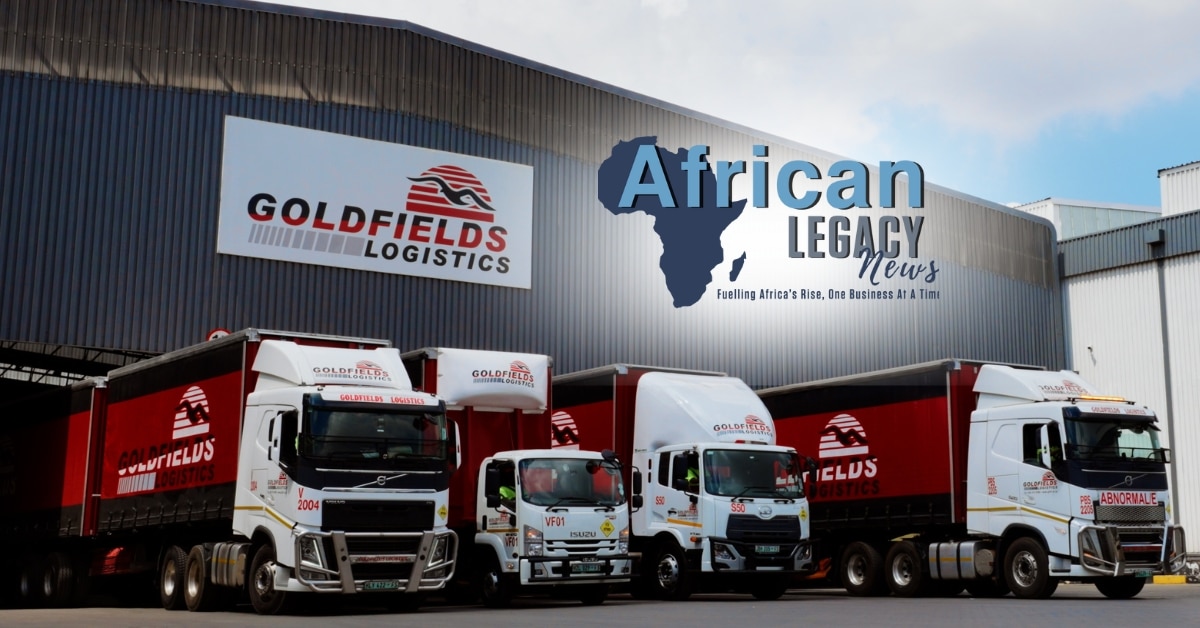 Goldfields Logistics fleet outside company warehouse representing South Africa’s leading supply chain and transport partner.