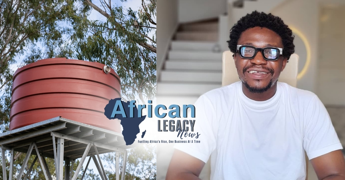 African Legacy News - Ecoswipe technician cleaning a household water storage tank using eco-friendly equipment in Nigeria.